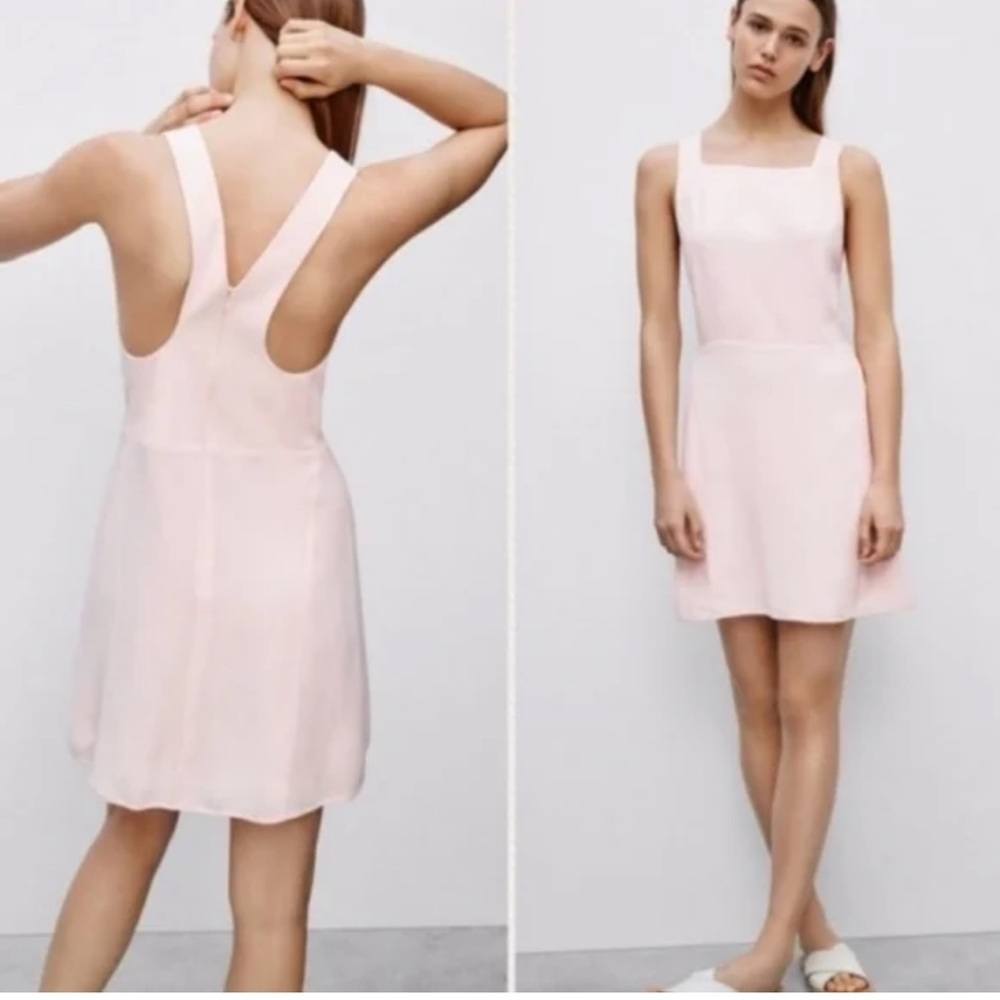 Wilfred Aritzia Y2K Baby Pink Racerback Mini Dress High Neck Size 0 Gently Used